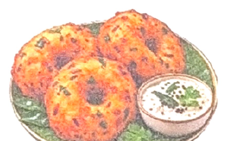 Medu vada with coconut chutney